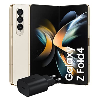 Samsung Galaxy Z Fold4 Smartphone 5G Caricatore incluso, Smartphone pieghevole Android SIM Free, 512GB, Display Dynamic AMOLED 2X 6.2”/7.6”1,2, Beige