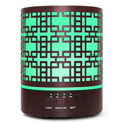 Humidific Diffusore di Oli Essenziali Ultrasuoni Umidificatore - 300ml Metallo Diffusore di Aromi Elettrico Ambiente Diffusore con 7 colori LED per Ca en oferta