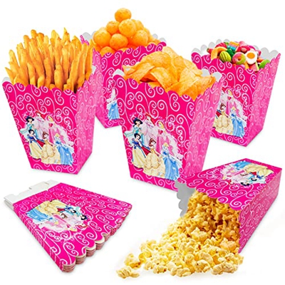 Principessa Scatole per Popcorn 12 pcs,Principessa Scatole di Popcorn,Scatole Caramelle,Compleanno Scatole per Feste,Compleanno Snack Scatole,per Cont