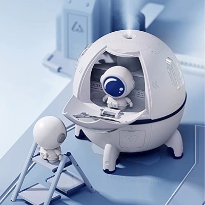 Capsula Umidificatore, Capsula Spaziale Umidificatore, Ultrasuoni Umidificatore, Astronauta Umidificatore, Umidificatore Desktop, 7 Colori LED Luce, S
