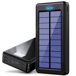 AVCITY Solar Power Bank 30000 mAh Caricabatterie per Telefono, Caricabatterie Solare Pacco Batteria con 4 Uscite E 3 Ingressi 2.1A Ricarica Rapida con características