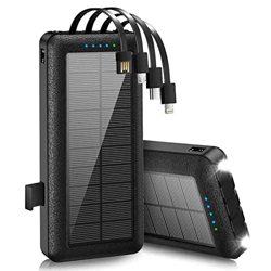 Solar Power Bank 30000 mAh, Caricabatterie Portatile per Telefono Carica Rapida Ad Alta capacità con 2 Uscite E Torcia LED, Carica Rapida USB C Carica características