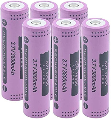 3 7 V Pink Icr 18650 3800 mah Button Top BatteriesLithium Li Ion Battery Cell For Radio Power Bank -6 pezzi