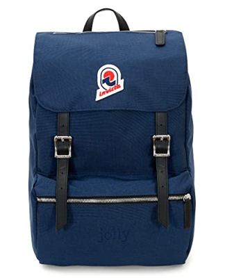 Invicta Zaino - JOLLY HERITAGE, Blu - Ufficio, Viaggio e Tempo Libero - Tasca Porta PC - Dettagli in pelle - 21 LT - per Uomo Donna