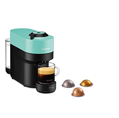 KRUPS Nespresso, Macchina da caffè, caffettiera per capsule, 4 misure di tazze, caffè espresso, caffè lungo, ampia scelta di bevande, compatta, Vertuo