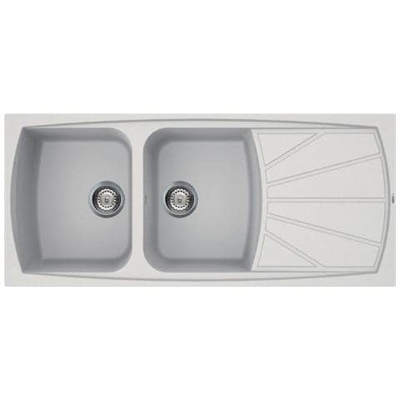 Lavello da Cucina 2 Vasche Bianco Titano