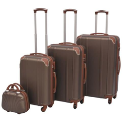 4 Pz. Set Di Trolley Rigidi Color Caffè en oferta