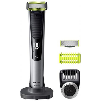 OneBlade Pro QP6620/30 Rasoio Elettrico Wet & Dry Ricaricabile Colore Nero / Argento