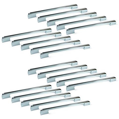 9163211 Maniglia Per Mobile, Cc 256mm, Alluminio, Cromato, Set Di 20