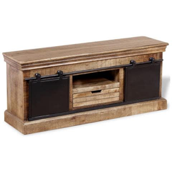 Mobile Tv 2 Porte Scorrevoli Legno Massello Mango 100x40x45 características