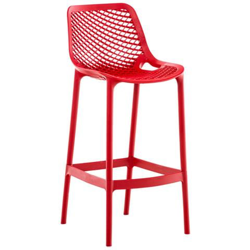 Sgabello Alto Outdoor Air in Polipropilene I Sgabello Impilabile Alt. 75 CM | Sgabello Bar Facile da Pulire I Sedia Design Carico Max 130 kg Rosso en oferta