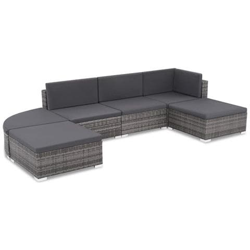Set Divano Da Giardino 16 Pz In Polyrattan Grigio características