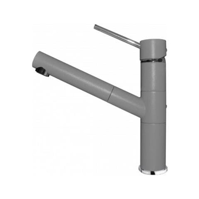 Miscelatore Monocomando con canna girevole e doccetta estraibile Reno 18x15 cm Granitek Colore Grigio Cemento 48