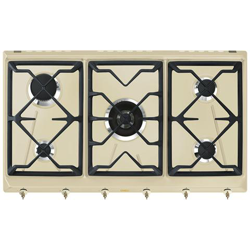 Piano Cottura SRV896POGH a Gas 5 Fuochi Gas Colore Panna precio