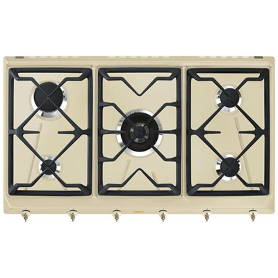 Piano Cottura SRV896POGH a Gas 5 Fuochi Gas Colore Panna