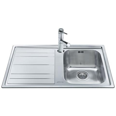 Lavello LEH861S 1 Vasca Dimensioni 34 x 40 cm Inox Serie Rigae