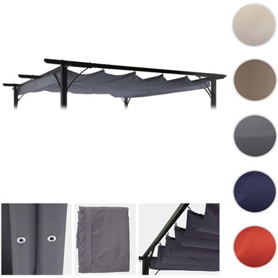Telo Di Ricambio Copertura Tetto Per Gazebo Hwc-c42 Poliestere 300x370cm Grigio