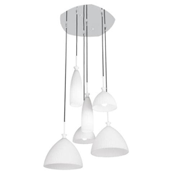 I-SWING-SP-6 - Lampadario sospeso con paralumi in vetro bianco 40 watt E14 en oferta