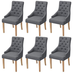 Sedie Da Pranzo In Rovere 6 Pezzi Tessuto Grigio Scuro precio