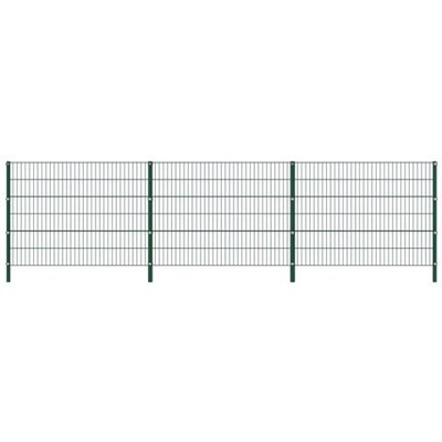 Pannello Di Recinzione Con Pali In Ferro 5,1x1,2 M Verde