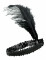 Fascia Charleston elastica nera con piuma donna