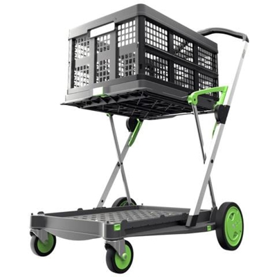 Carrello Pieghevole Per Trasporto Clax, Verde E Grigio