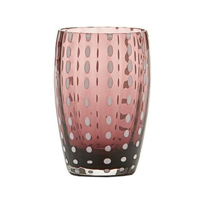 Set 6 Bicchieri Tumbler in Vetro Ø 71 mm H 109 mm Capacità 32 cl Colore Ametista - Collezione Perle