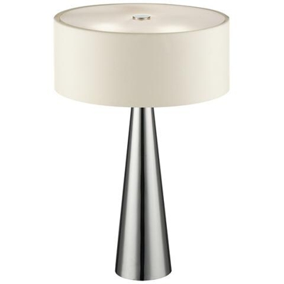 I-HEMINGUAY / L BCO - Lampada da tavolo con fusto dalla forma originale e paralume bianco 28 watt G9