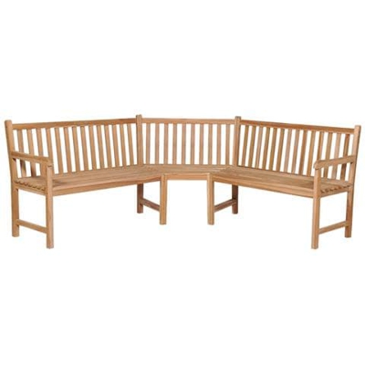 Panchina da Giardino ad Angolo 202x202x90 cm Massello di Teak
