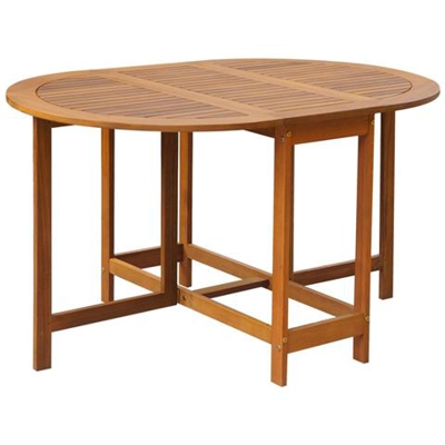 Tavolo Ovale Per Esterni Pieghevole In Legno Di Acacia