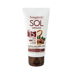 SOL Argan - Crema solar facial - antiedad e hidratante - con aceite de Argán y Ácido hialurónico - SPF15 protección media (50 ml) - todo tipo de piele en oferta