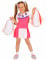 Costume Pompon girl rosa e bianco bambina características
