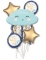 Bouquet di palloncini in alluminio nuvolette blu