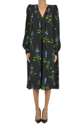 Oversized flower print crepè dress en oferta