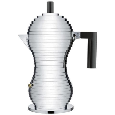 Caffettiera espresso pulcina nero 6 tazza alluminio