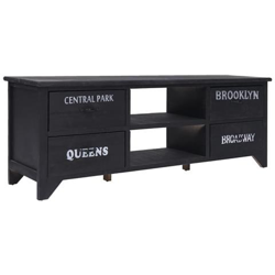 Mobile Porta Tv Nero 115x30x40 Cm In Legno en oferta