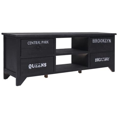 Mobile Porta Tv Nero 115x30x40 Cm In Legno