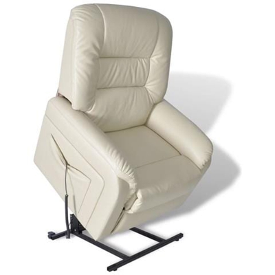 Poltrona Reclinabile Tv Beige In Similpelle