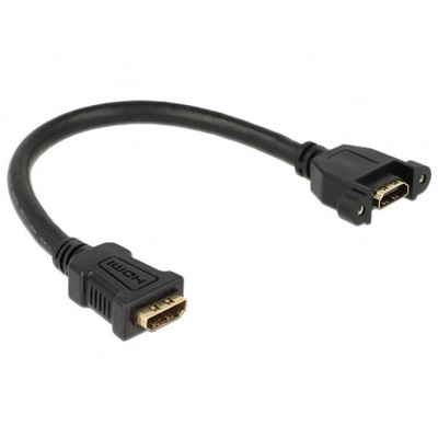 DeLOCK  0.25m 2xHDMI cavo HDMI 0,25 m HDMI tipo A Standard Nero ICOC HDMI-4PNL