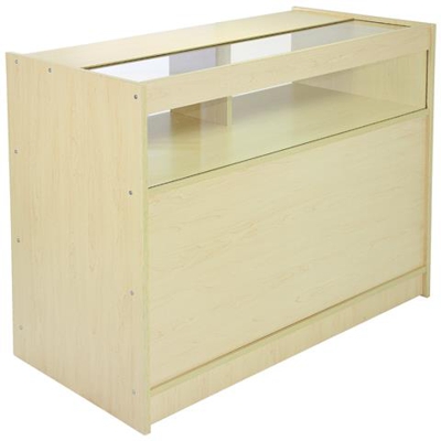 Bancone Da Negozio E Reception B1200 Con Finitura In Acero 120cm X 60cm X 90cm