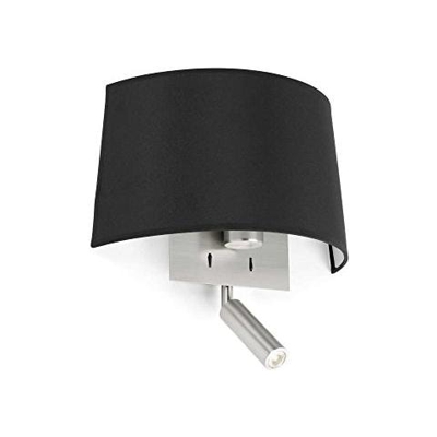 Faro 20024 - Volta Lampada Da Parete Nera Con Lettore Led