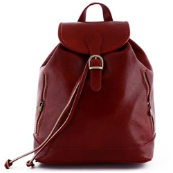 Zaino In Pelle Donna Colore Rosso - Pelletteria Toscana Made In Italy - Zaino precio