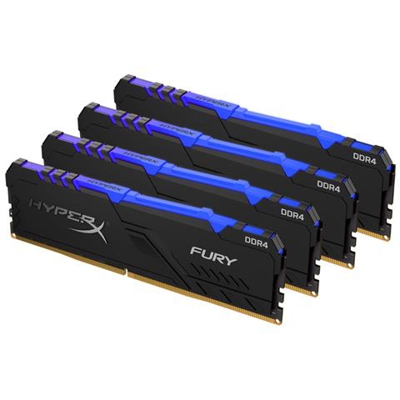 Kit da 4 Moduli di Memoria Dimm Fury RGB 64 GB (4x16 GB) DDR4 2666 MHz CL16