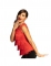 Top a frange rosse da donna