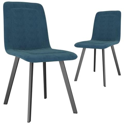 Sedie Da Pranzo 2 Pz Blu In Velluto