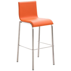 Sgabello Bar Impilabile Avola In Acciaio E Similpelle I Sedia Alta Da Cucina Con Schienale Altezza Seduta 78 CM Arancione características