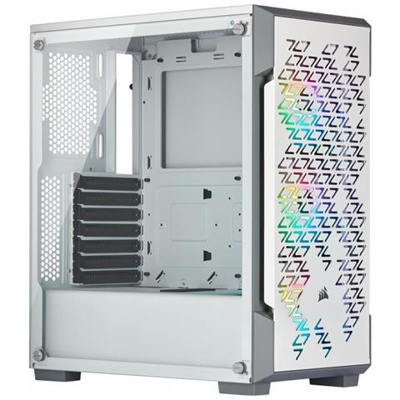 Case iCUE 220T RGB Airflow Middle Tower ATX / Micro-ATX / Mini-ITX 2 Porte USB 3.0 Colore Bianco (Finestrato)