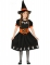 Costume streghetta con cappello nero e arancione bambina