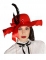 Cappello rosso con piume per donna