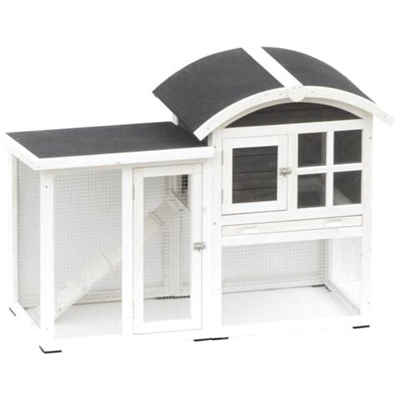 Conigliera Piazza Bianca E Nera 130x62x90,5 Cm 20085